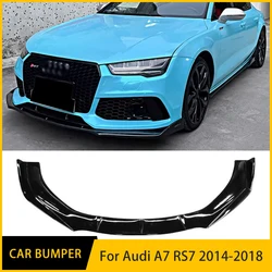 For Audi A7 RS7 3 Pcs Front Bumper Lip Split Spoiler Diffuser Deflector 2014-2018 High Quality Sports Modification Accessory