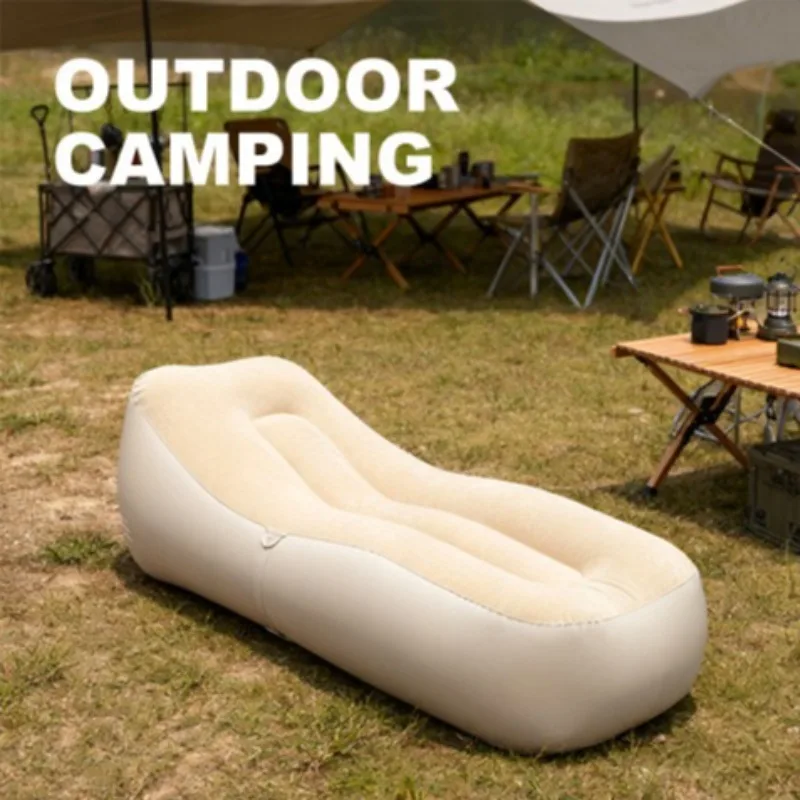 Self Inflating Thickened Mat Outdoor Flocking Relaxing Beach Lounger Sleeping Lightweight Mat Tourist Nature Hike Camping Hiking