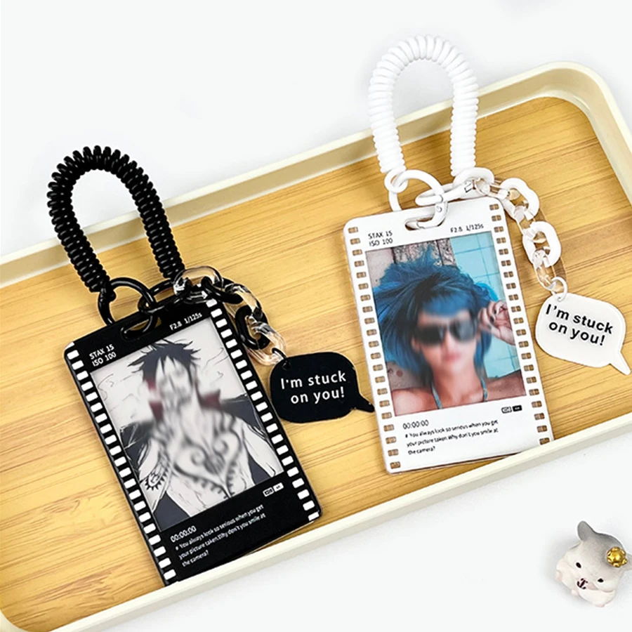 Film transparent card holder student business card case protector