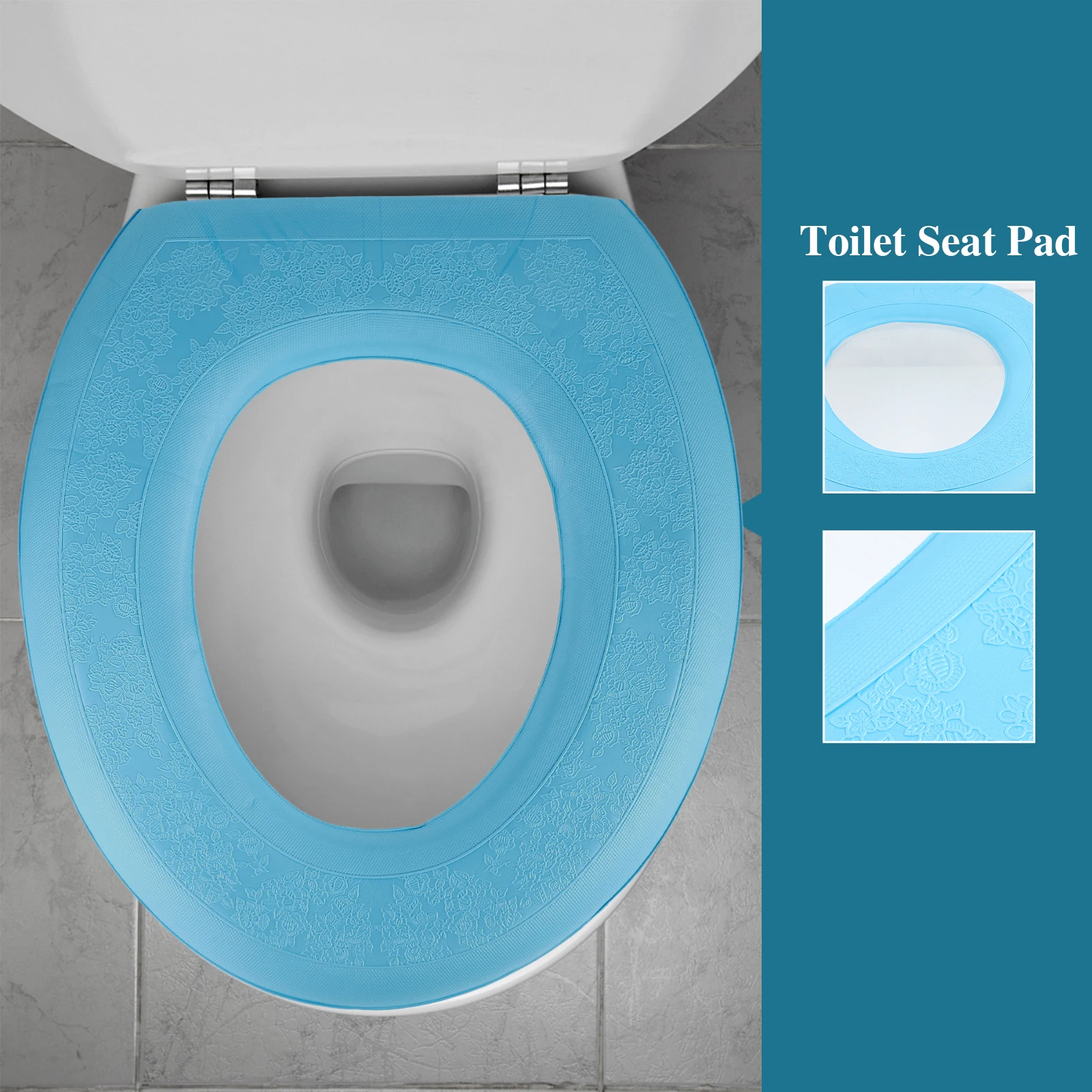 

Comfortable Toilet Seat Mat Thickened Eva Material Waterproof Fast Drying Non-Slip Bathroom Pedestal Pan Cushion for Daily Use