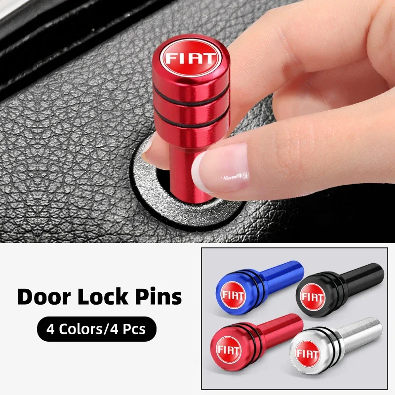2/4Pcs Car Security Door Lock Pins Knob For Fiat 500 Panda Freemont Abarth Argo Punto Uno Doblo Stilo Bravo Ducato Pondo FR