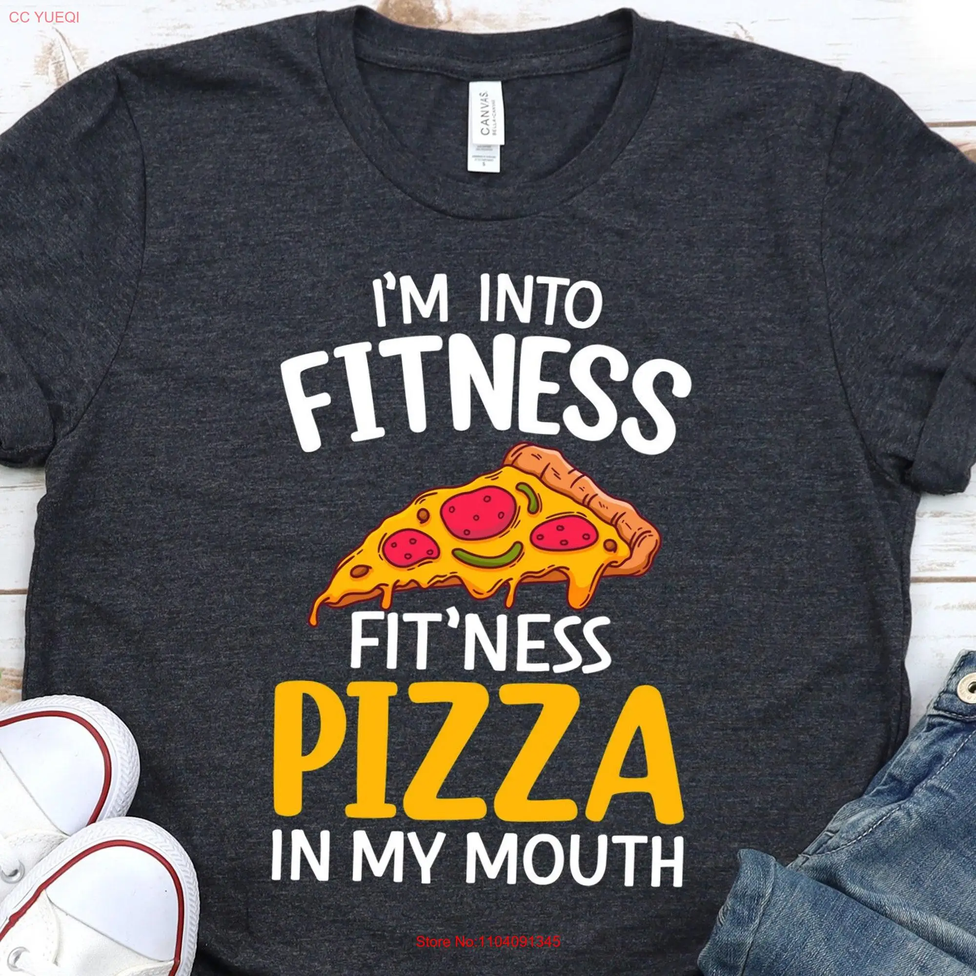 Funny Gym T Shirt Pizza Lover For Foodie Food Exercise Workout Fitness SweaT  long or short sleeves