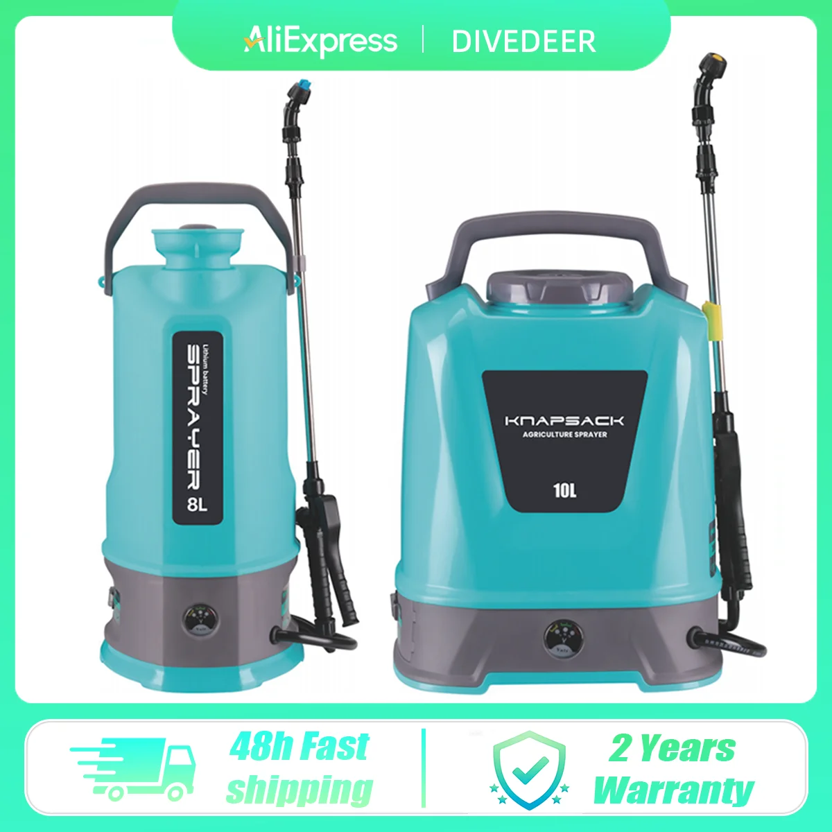 DIVEDEER 8L-10L New Garden Electric Sprayer Double Pump Hybrid Sprayer Household Agricultural Backpack High Pressure Sprayer