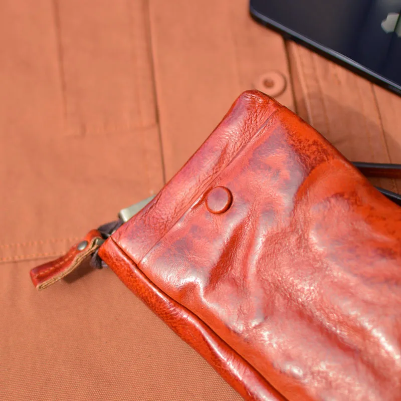 

AETOO мужской кошелек, длинная кожаная многофункциональная сумка для карт на молнии из воловьей кожи, новинка 2023, мужской кожаный кошелек большой вместимости