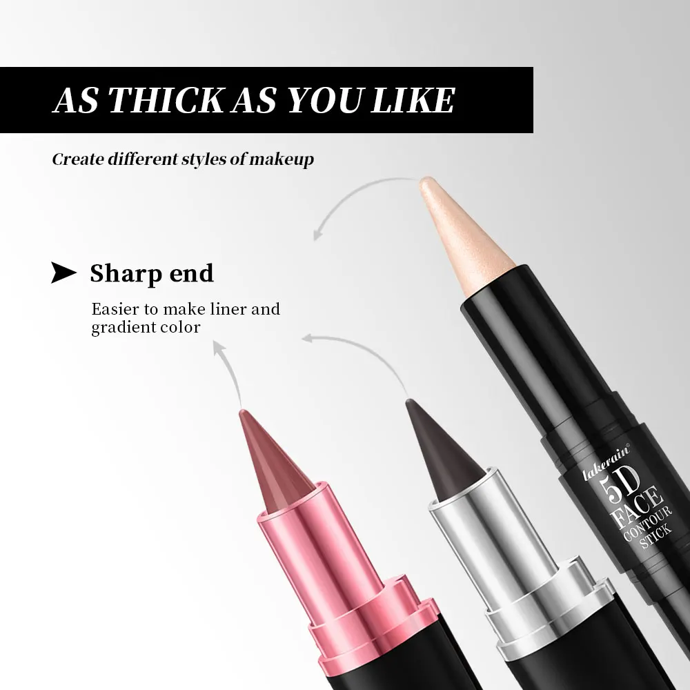 lakerain 5D perfecte make-upset met eyeliner, lipliner, contourstick, langdurige waterdichte multifunctionele gezichtsmake-up