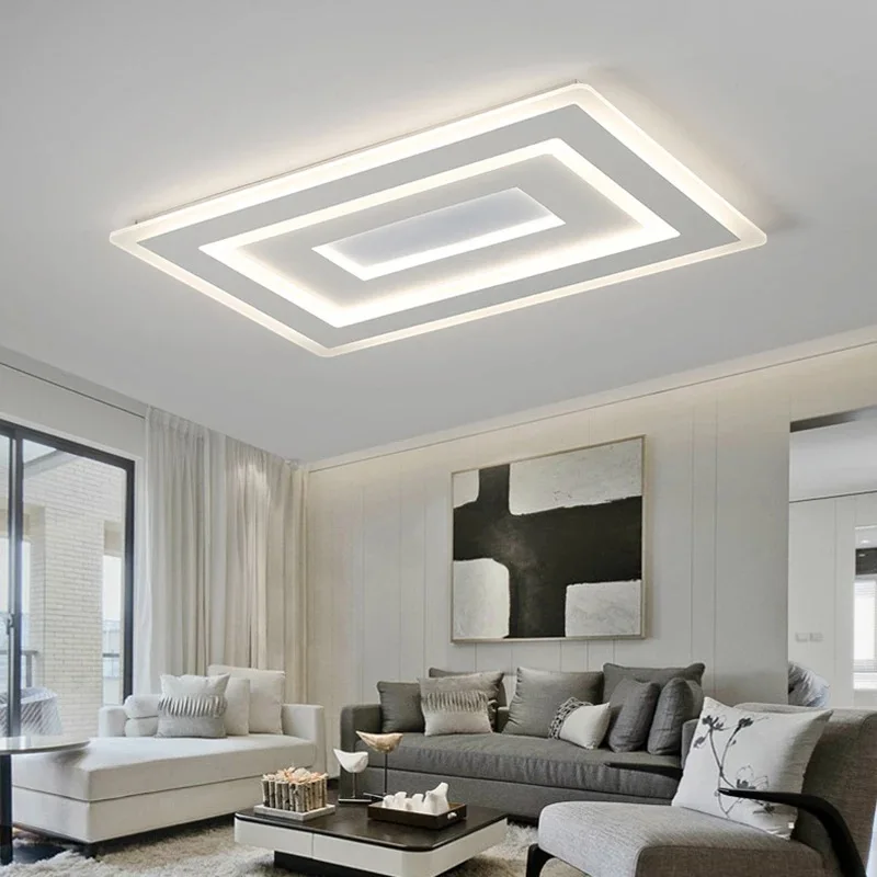 Modern Led Ceiling Lights Living room Chandelier Ceiling Lamp For Bedroom Study Kitchen Square White Chandeliers Lights Fixture