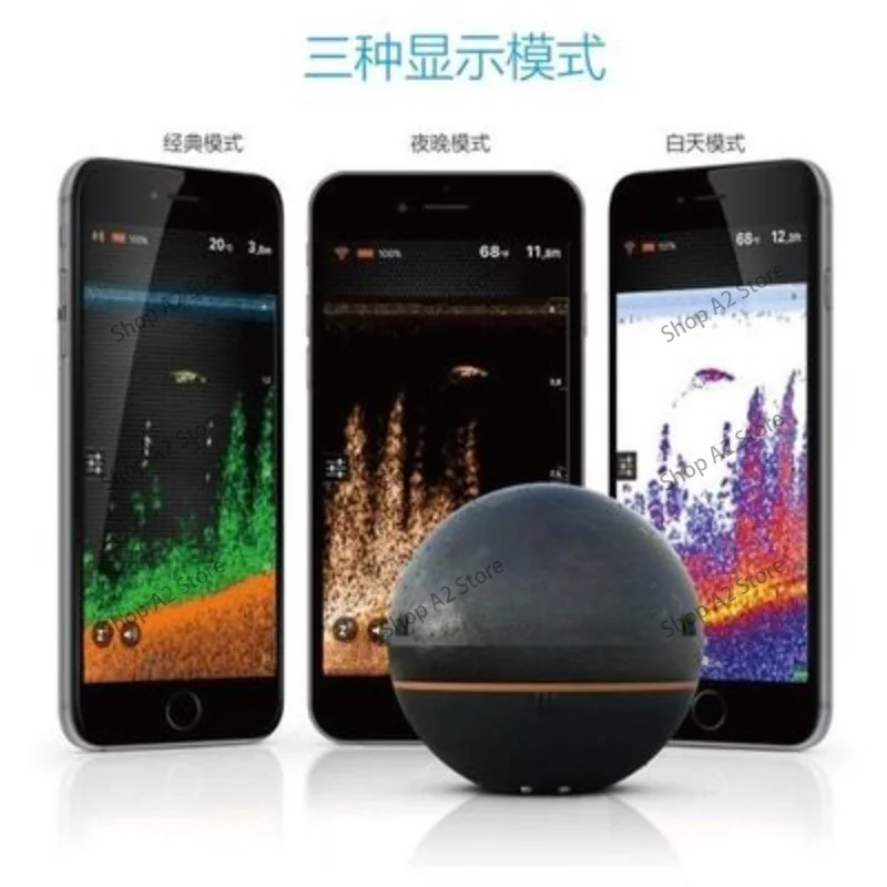 CHIRP Visual Sonar Fish Finder, Wireless Portable Sonar for Ice Fishing Raft Fishing Mobile Phone Use