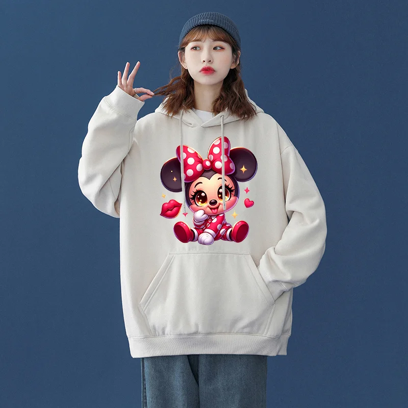 Popular Disney character Mickey Mouse print hooded men's and women's hoodies couple casual sports street hoodies