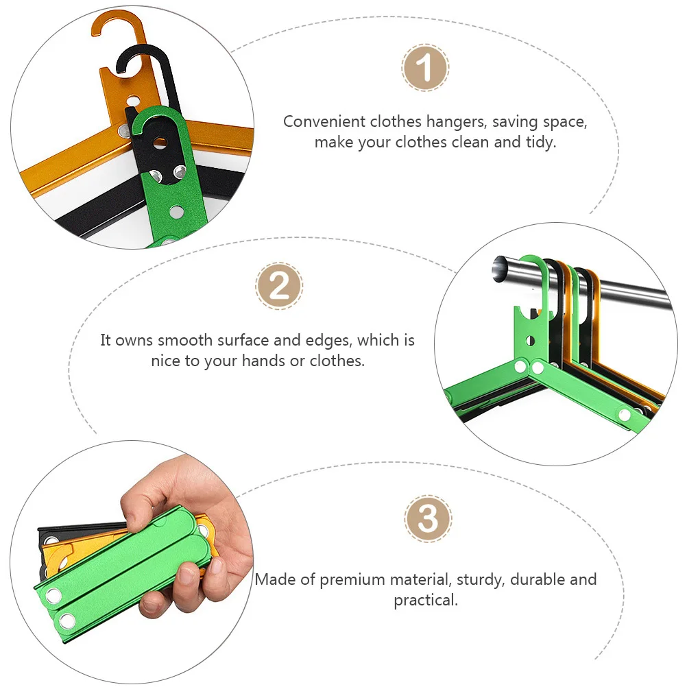 

Folding Clothes Hanger Premium Aluminium Alloy Non-Slip Lightweight Foldable Travel Hanger Camping Outdoor Pants Shirts Socks