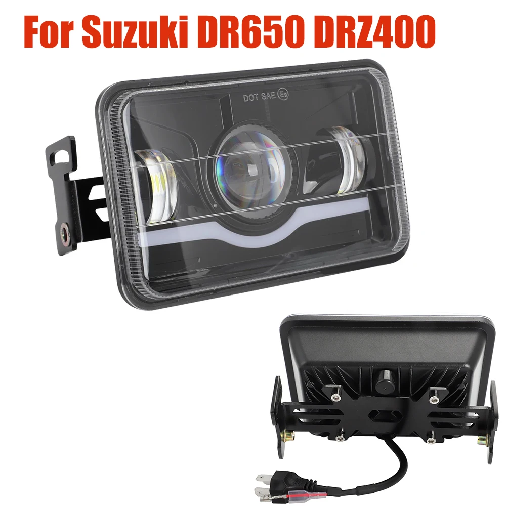 

For Suzuki DRZ400 DRZ400SM DRZ400E DR650 DR650SE Motorcycle LED Headlight Kit With Mounting Bracket Plug And Play 6000-6500K