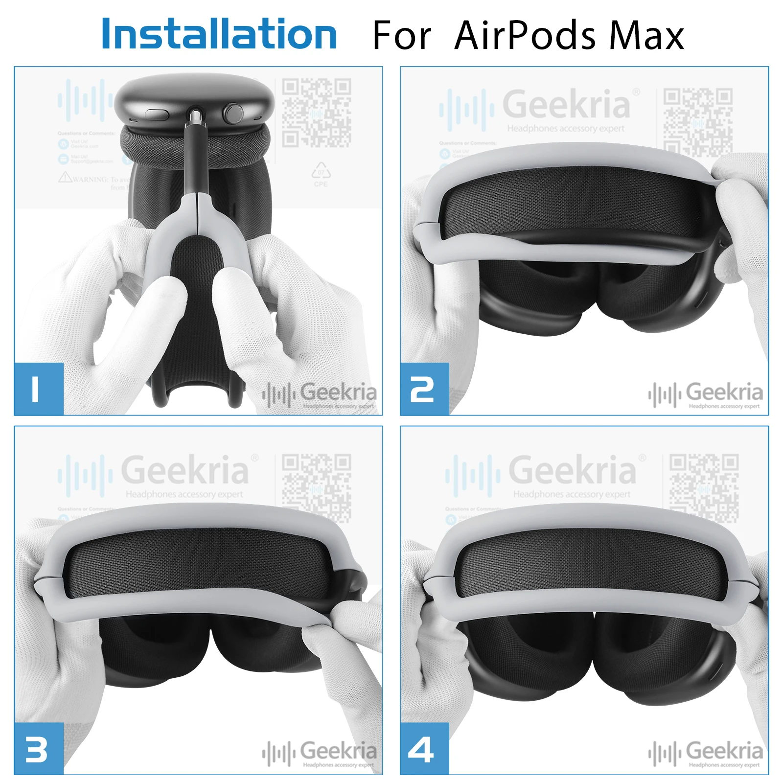 Geekria funda de silicona para diadema, Compatible con AirPods Max, Protector de diadema para auriculares