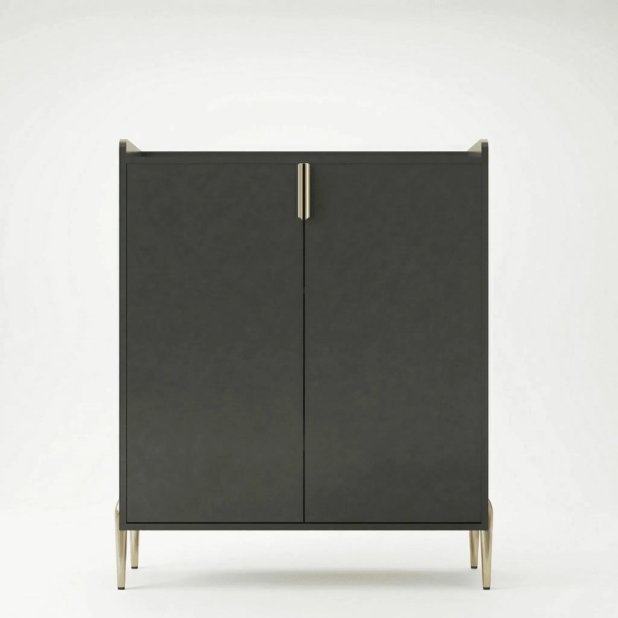 

Modern Two-Door Wine Bar Cabinet With 12-Bottle Rack And Adjustable Shelf For Kitchen Dining Home Storage
