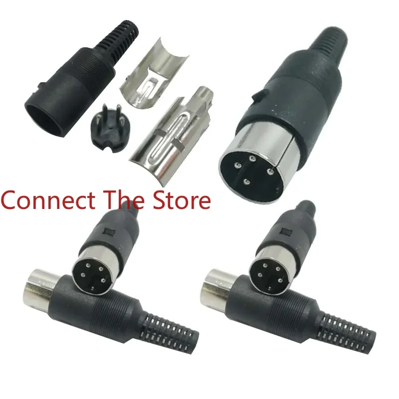 10PCS Manufacturers Supply Large DIN 4P Male S-terminal Assembled 4-core With Tail Computer  Plug-in 360 Degrees