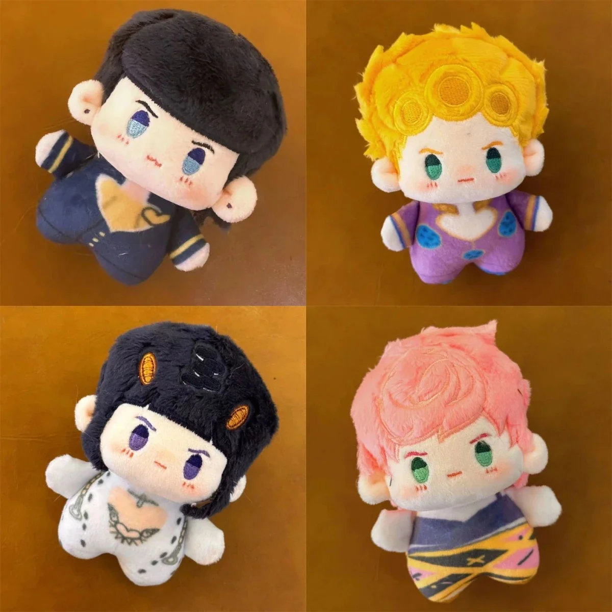 Anime Fans Gift JoJo Golden Wind Plush Keychain Kawaii Chibi Stuffed Doll Cute JoJo Plushie Bag Charm for Birthday Present