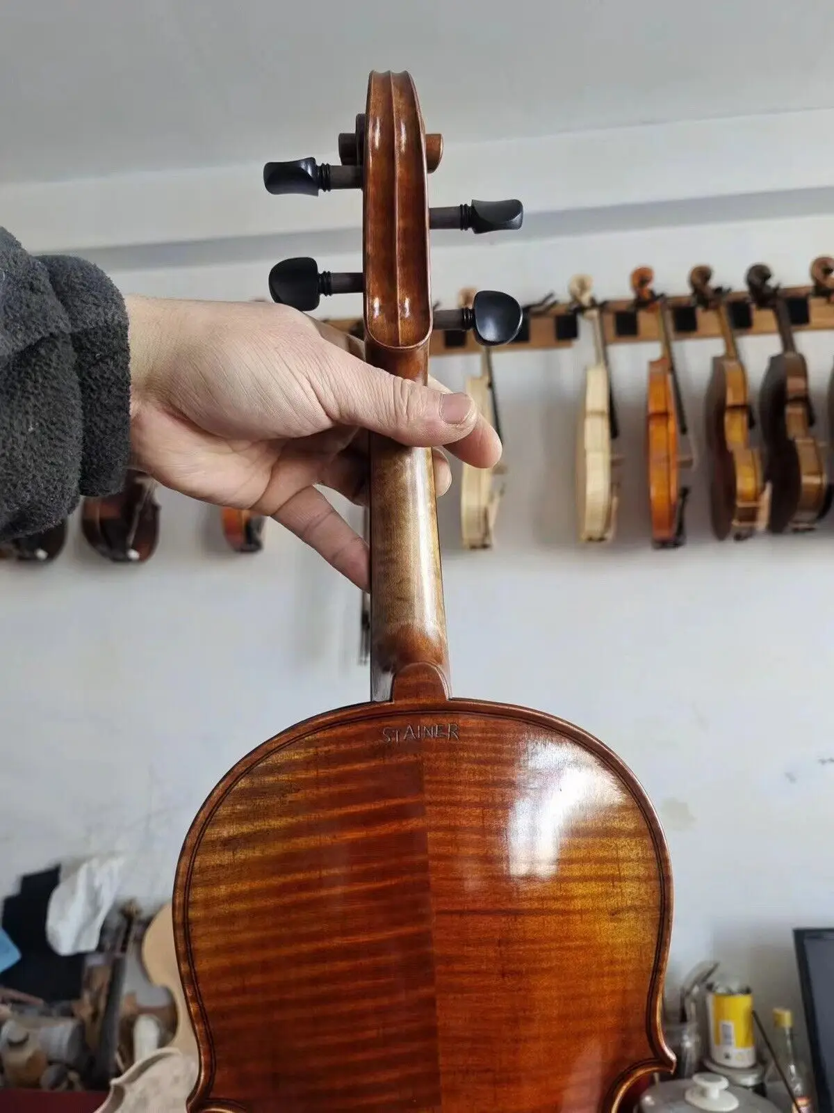 4/4 Violin STAINER model Solid flamed maple back spruce top handmade