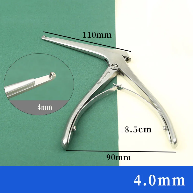 Ophthalmic mastoid rongeur microsurgical instrument - Ear nose throat push plate gun shaped forceps