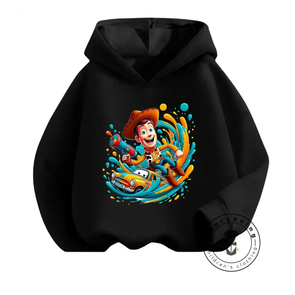 New Fall 2024 Toy Story Hoodie Set For Kids 3-14 Years Old Tops Pants Kawaii Casual Fashion Cute Girl Coat Boy Brand Sportswear