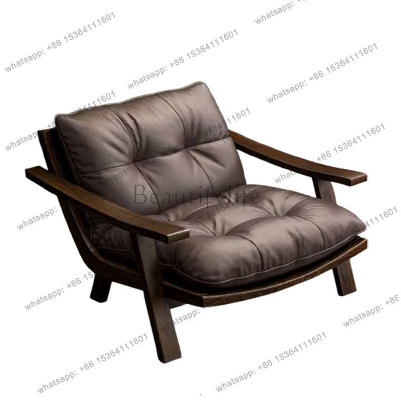 

Leisure Vintage Living Room Chairs Leather Lounge Single Modern Lazy Chairs Armchair Comfortable Sillas De Sala Home Furniture