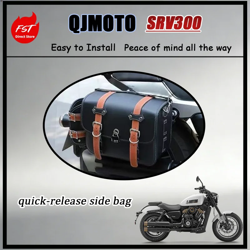 

For Waterproof Quick Release Side Bags Kit for QJMOTO SRV 300S 350 250V AMT Motorcycle with Mounting Bracket Large Capacity