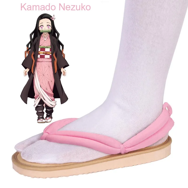 Anime Demon Slayer Cosplay Acessórios, Kimetsu No Yaiba, Kamado Nezuko, Tamancos, Kimono Flip-flops, Chinelos Geta, Hot