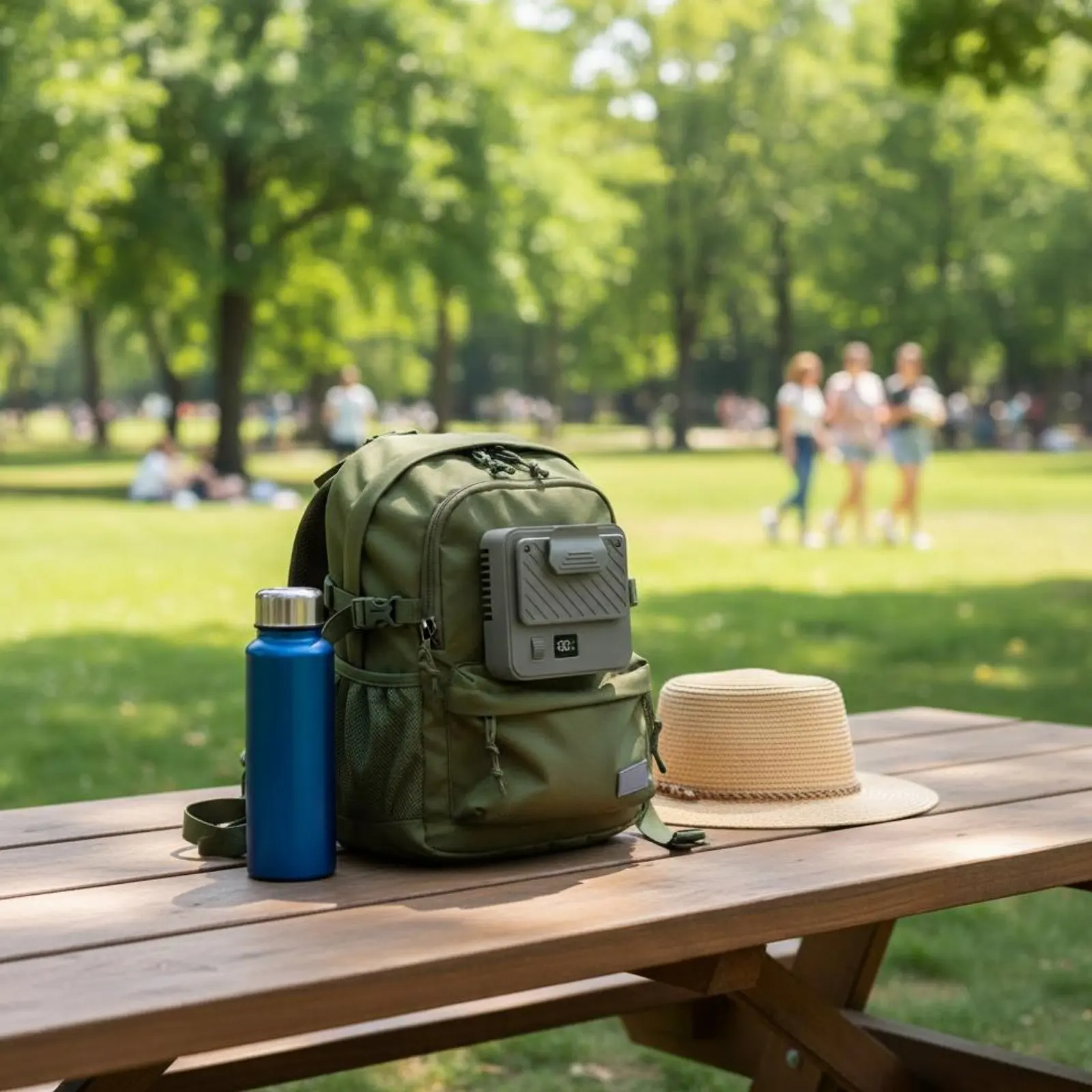 

Bladeless Belt Fan 100 Speed Levels Waist Fastener Fan Adjustable Speeds Lighted Digital Display for Hikers, Office