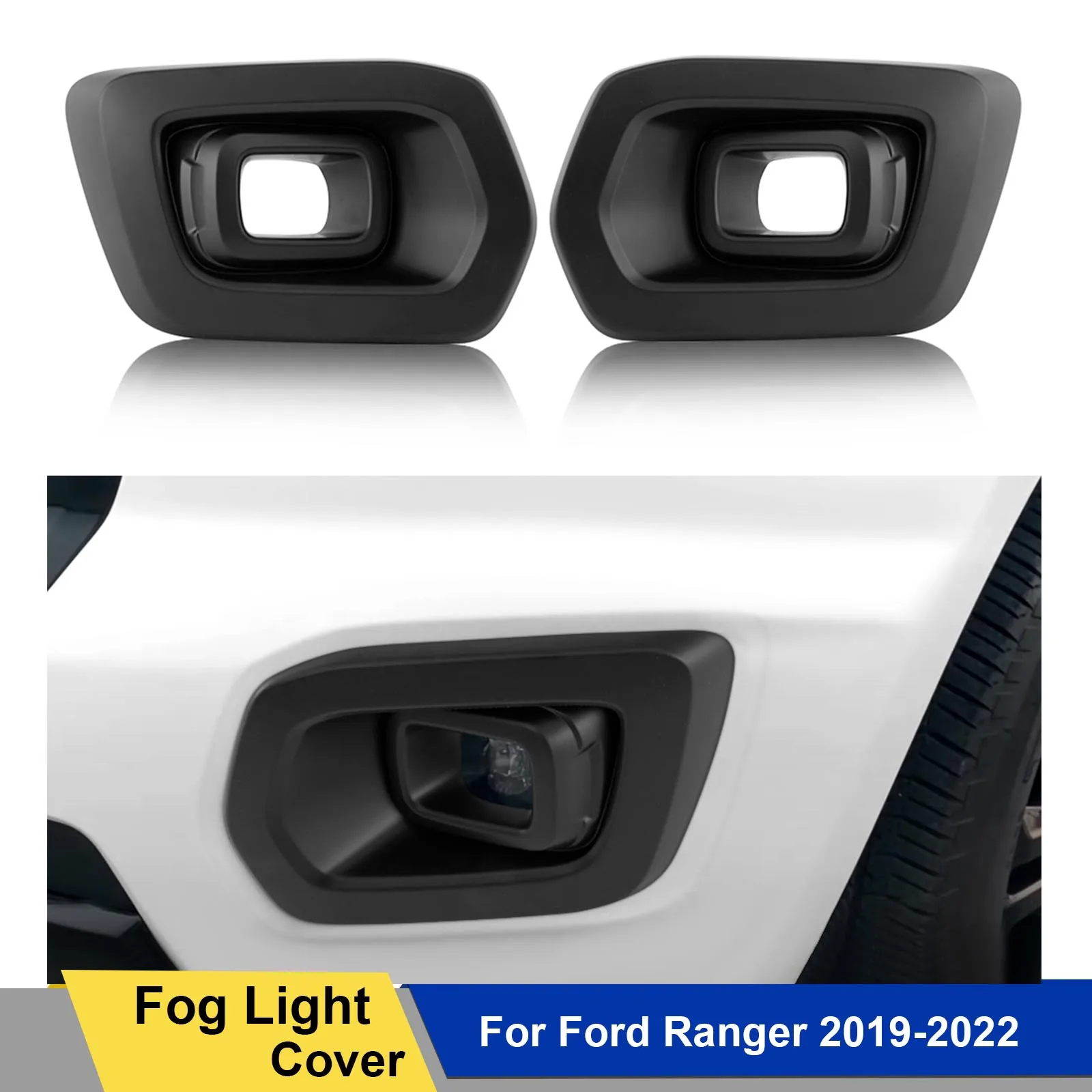 Matte Black Left Right Fog Light Lamp Cover for Ford Ranger Wildtrak T8 2019 2020 2021 2022 2pcs/set Car Accessories