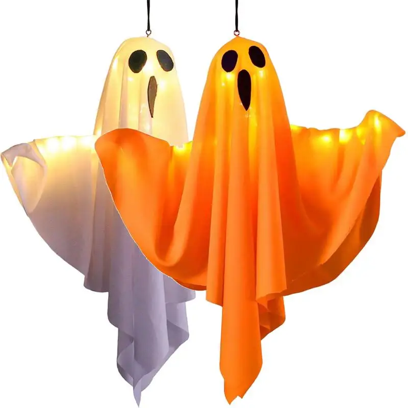 2024 Halloween Party Decor LED Ghost with Flexibly Adjusted Pose expression Horror Halloween ghost Hallowma Prop whimsical decor