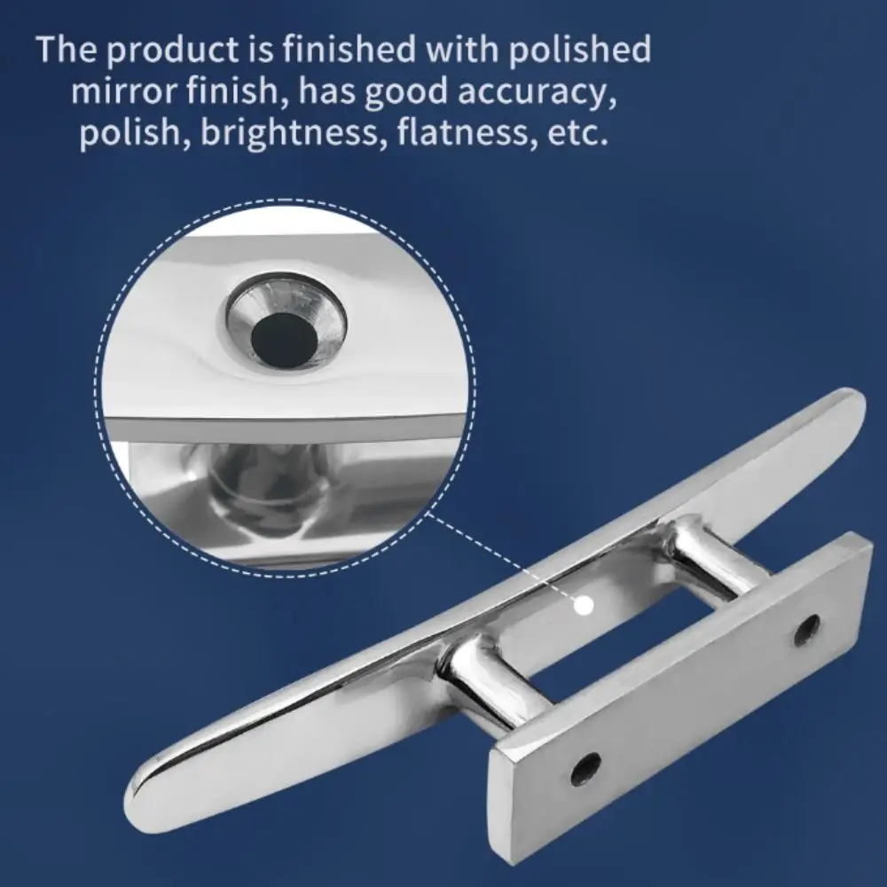 

316 Stainless Steel Mooring Cleat Polished Finish Foldable Design Boat Cleat 100mm Size Hollow Base Combo Cleat Marine Use