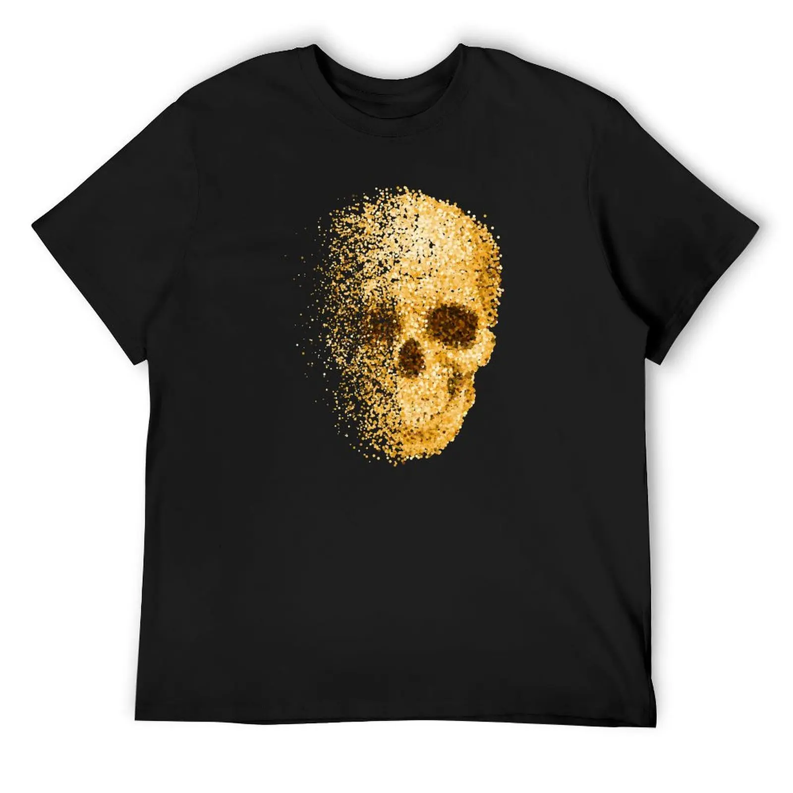 

Gold Glitter Skull T-Shirt oversized vintage quick drying Personalized t-shirt shirts men
