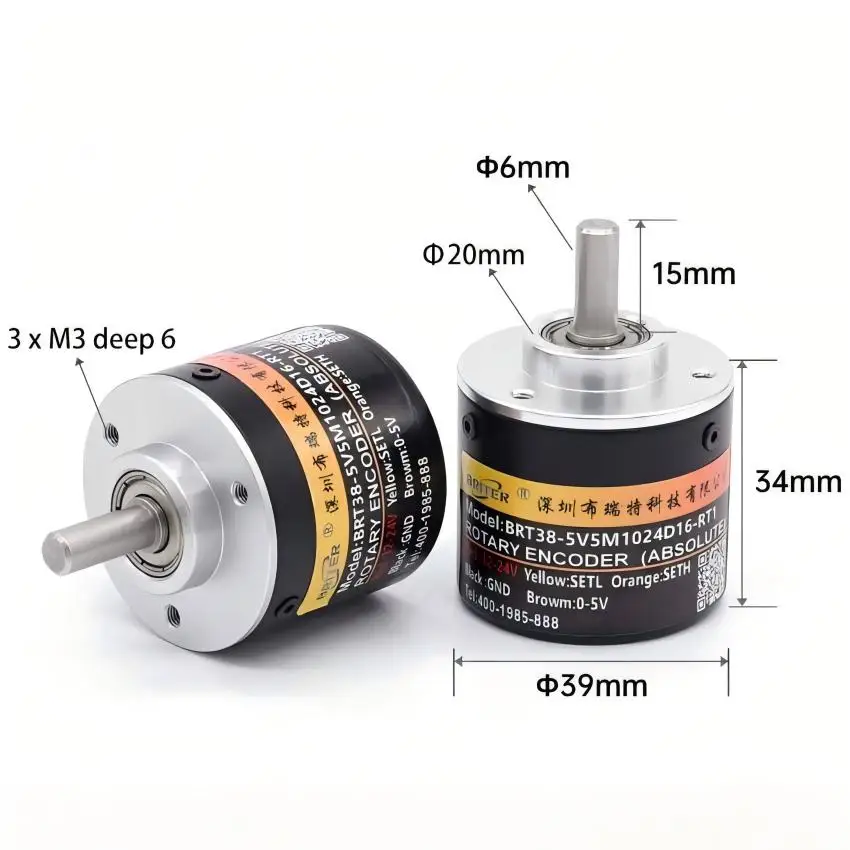 Impression Absolue à Distance avec Lilinterface RS485 SSI et Mémoire de Mise Hors Tension, Capteur d'Angle de Rotation d'Arbre de Mesure, Antioxydants