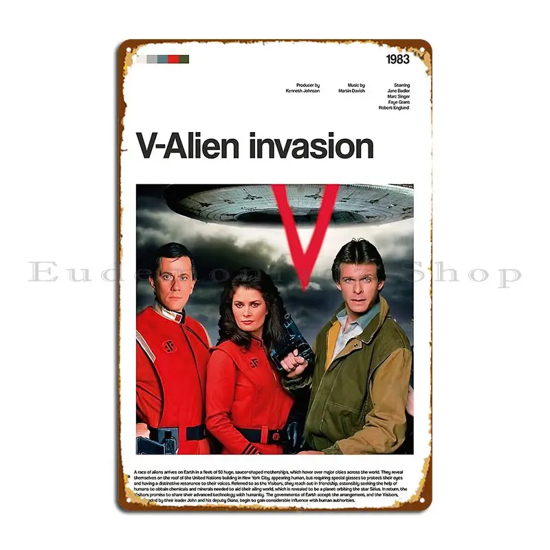 V Alien Invasion Series Poster Metal Sign Retro Decoration Wall Decor Designs Vintage Tin Sign Poster