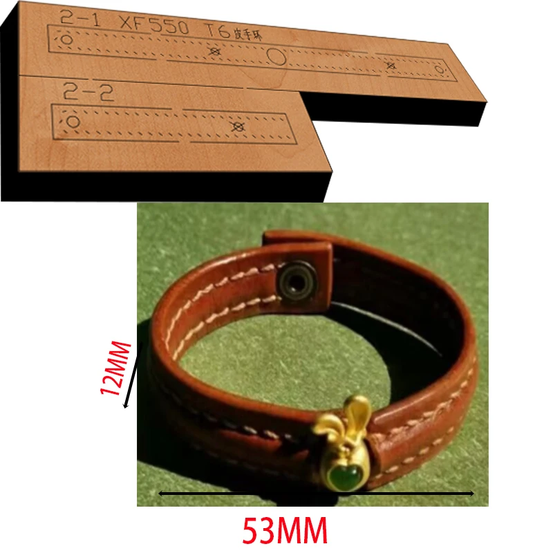 New Japan Steel Blade Wooden Die Leather Bracelet Leather Craft Punch Hand Tool Cut Knife Mould XF550