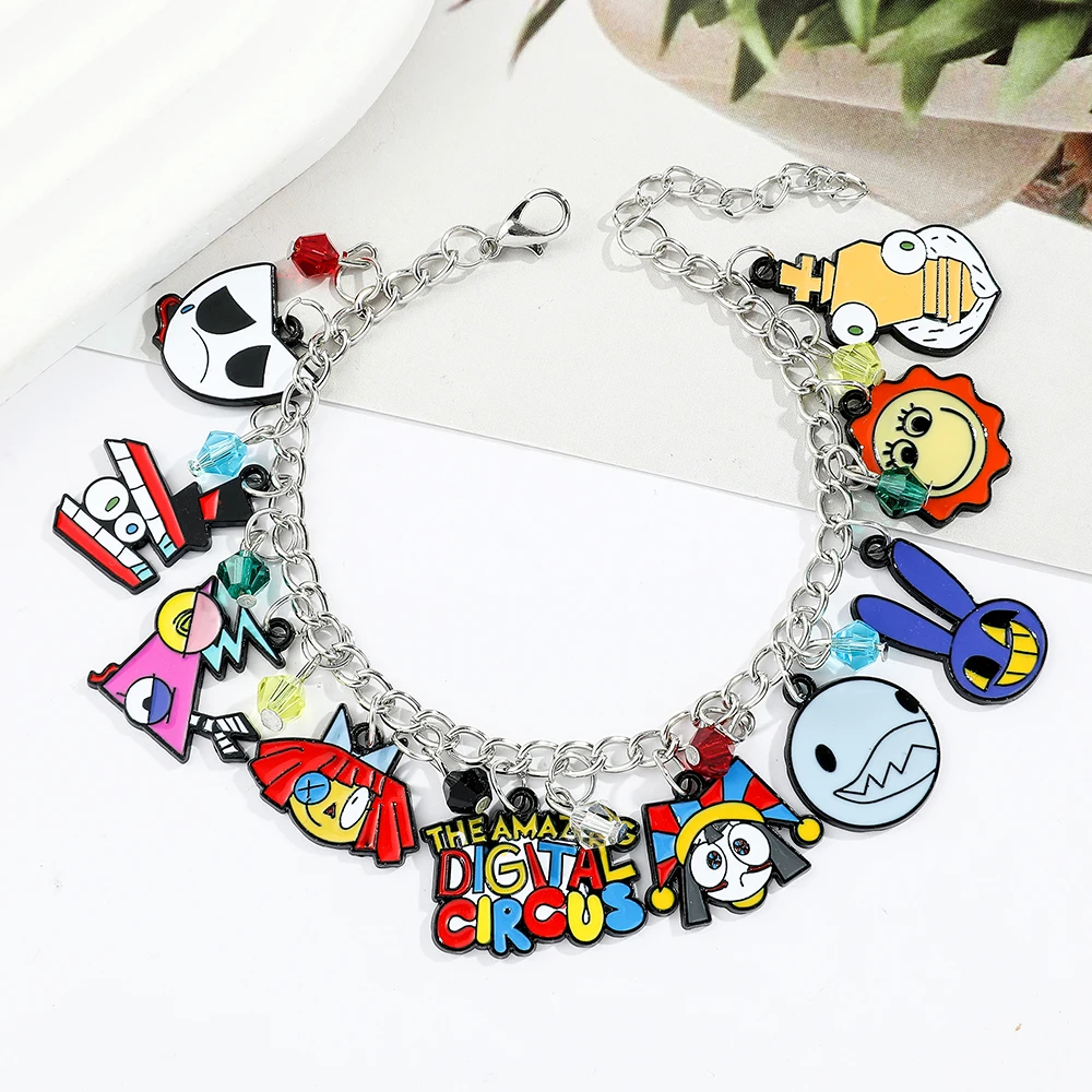 DIY Digital Circus Enamel Pendant Bracelet Charms Fashion Men Women Adjustable Bracelet Exquisite Funny Pattern Anime Gifts