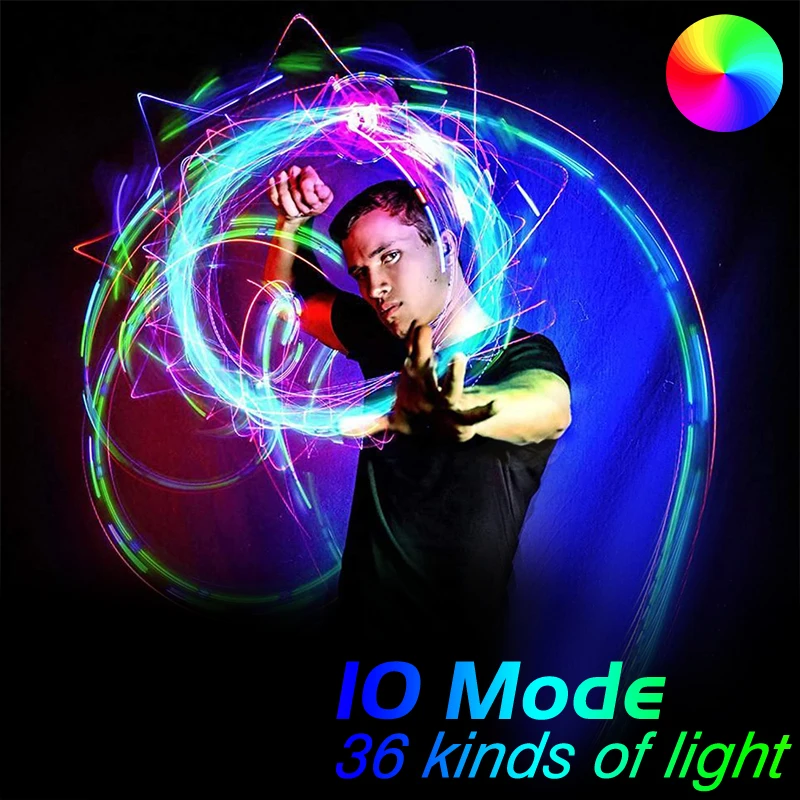 Led Dancing Fiber Optics Whip 360°Swivel Colorful Glowing Pixel Whip 36modes Rechargeable Light Whip Disco Light Party Festival