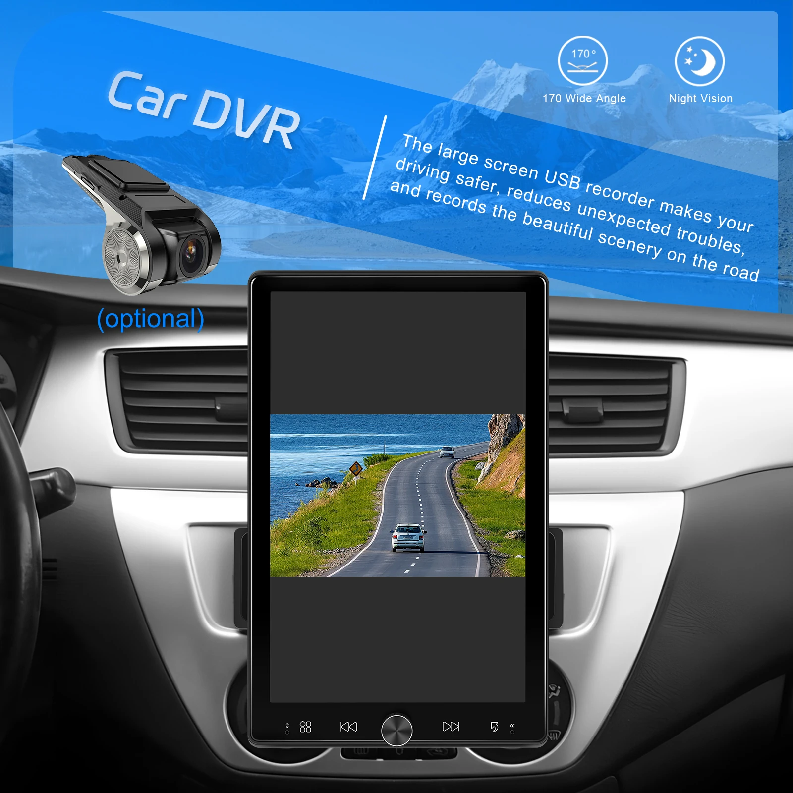 Podofo 10,4'' Manuell Schwenkbares 1DIN Autoradio Kabelloses Carplay Android Auto Multimedia-Player Spiegelverbindung BT FM/RDS Radio EQ – Detail 14