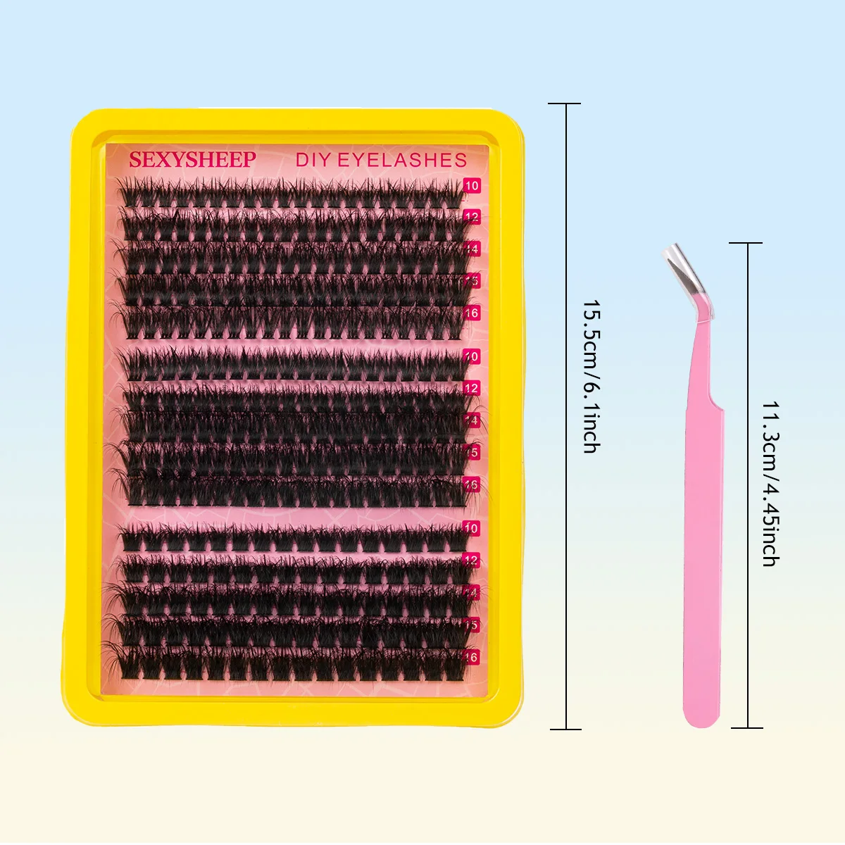 SEXYSHEEP ラッシュクラスターキット うっすらまつげキット C カール DIY まつげナチュラルクラスターラッシュボンドとシールラッシュグルーピンセット