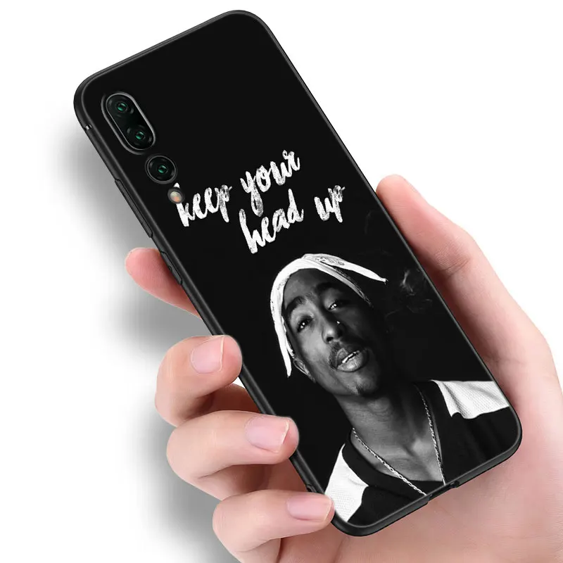 2Pac Tupac Shakur Black Phone Case For Huawei P20 P30 P40 Lite P60 Art Pura 70 Ultra P50 Pro P50E P Smart 2018 2019 2020 2021