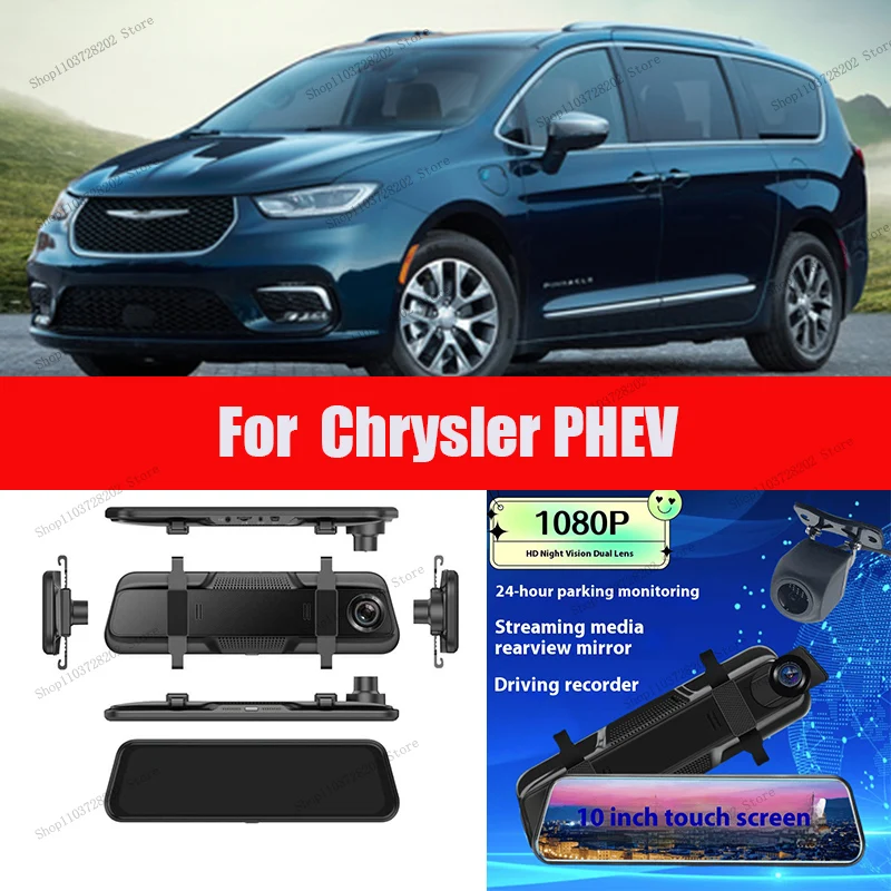 

For Chrysler PHEV 4K WIFI GPS Car Dvr Mirror Dash CamDual Lens Dashcam Drive Recorder Stream RearView Mirror IPS Screen Camera