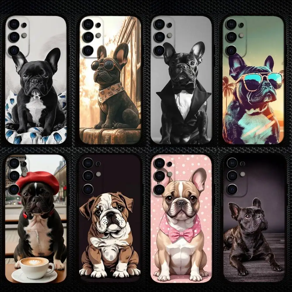 

Cute French Bulldog Phone Case For Samsung S25,S24,S23,S22,S21,S20,Plus,Fe,Lite,Others Soft Black Cover