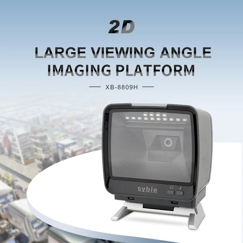 Perfect for Supermarket Syble XB-8809H 2D Omnidirectional Barcode Reader CMOS Image hands-free desktop presentation Scanner