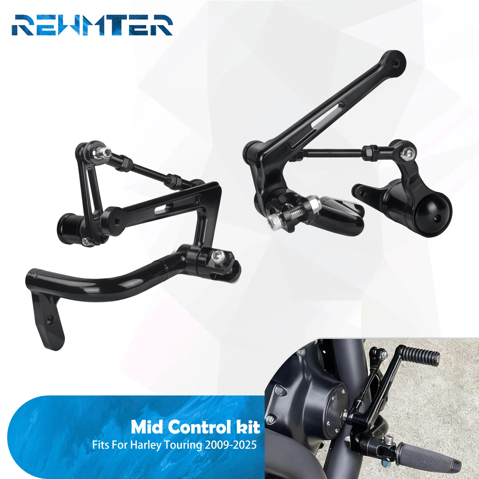 Motorcycle Mid Control Kit Lever Brake Bracket Linkage Shift Set For Harley Touring Road King Electra Street Glide 2009-2025