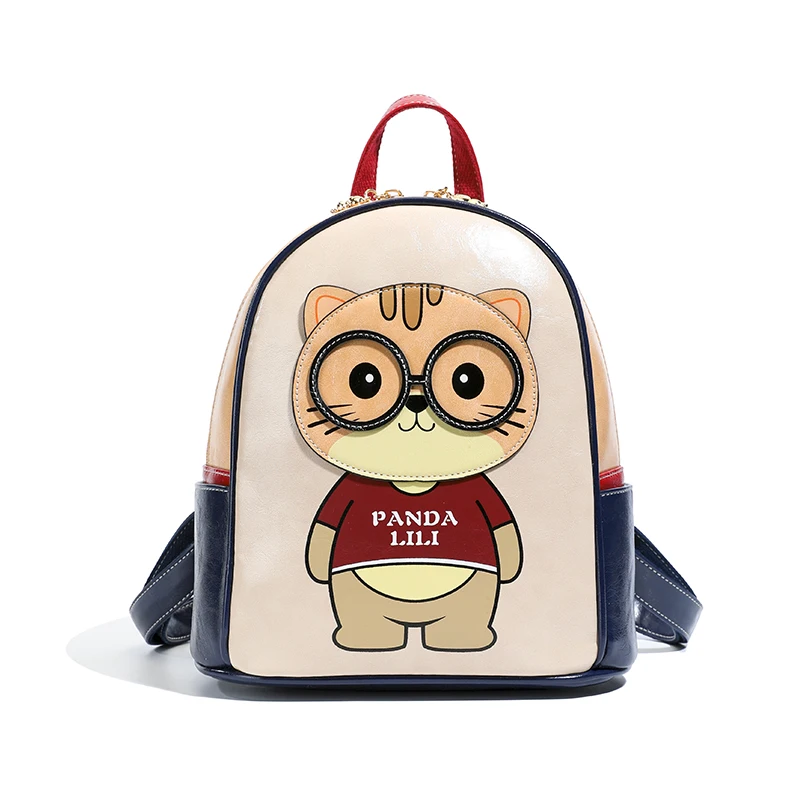 

Женский рюкзак, сумка через плечо из искусственной кожи для девочек, школьников, мультяшный узор, рюкзак для ноутбука, сумка через плечо, дорожный рюкзак