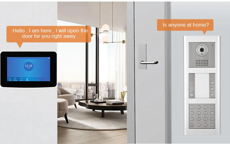 3 Apartment Password Unlock Waterproof TCP IP Video Door Phone POE Intercom System For Multi Apartments Building