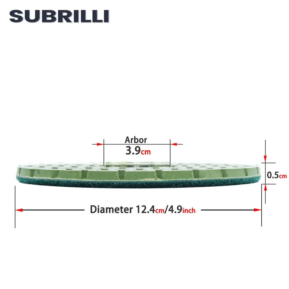 SUBRILLI 5inch Diamond Polishing Pad Aggressive Grinding Wheel For Ceramic Glass Granite Stone 125mm Wet Abrasive Tool 1piece
