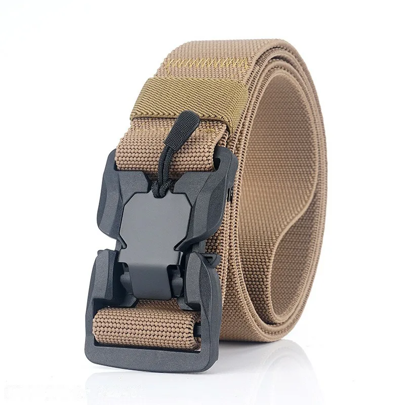 Quick Release Tactical Belt for Men, Elastic Woven Belt, Casual and Simple, Outdoor Exploration, Daily Commuting