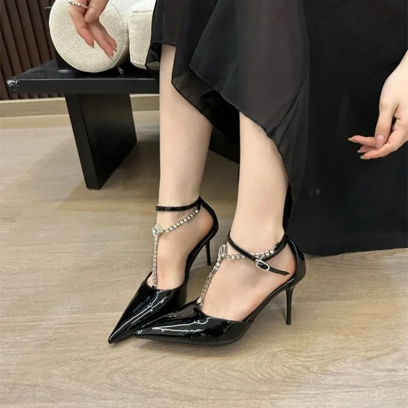 

Woman Shoes Fashion Elegant Crystal Pointed Toe High Heels Summer Women Shoes Sexy Thin High Heels Luxury Shoes Zapatos De Mujer