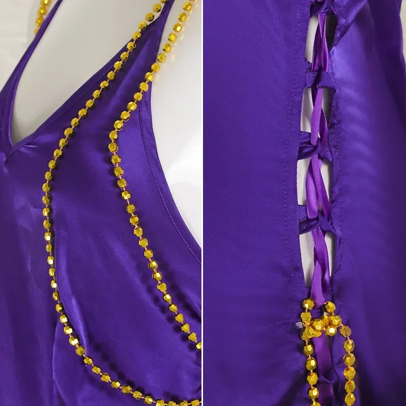 2025 Halloween Anime One Piece Nami Purple Fur s para mujer, piel ajustada dividida, fiesta de carnaval Hmatte en, traje sexy, cosplay