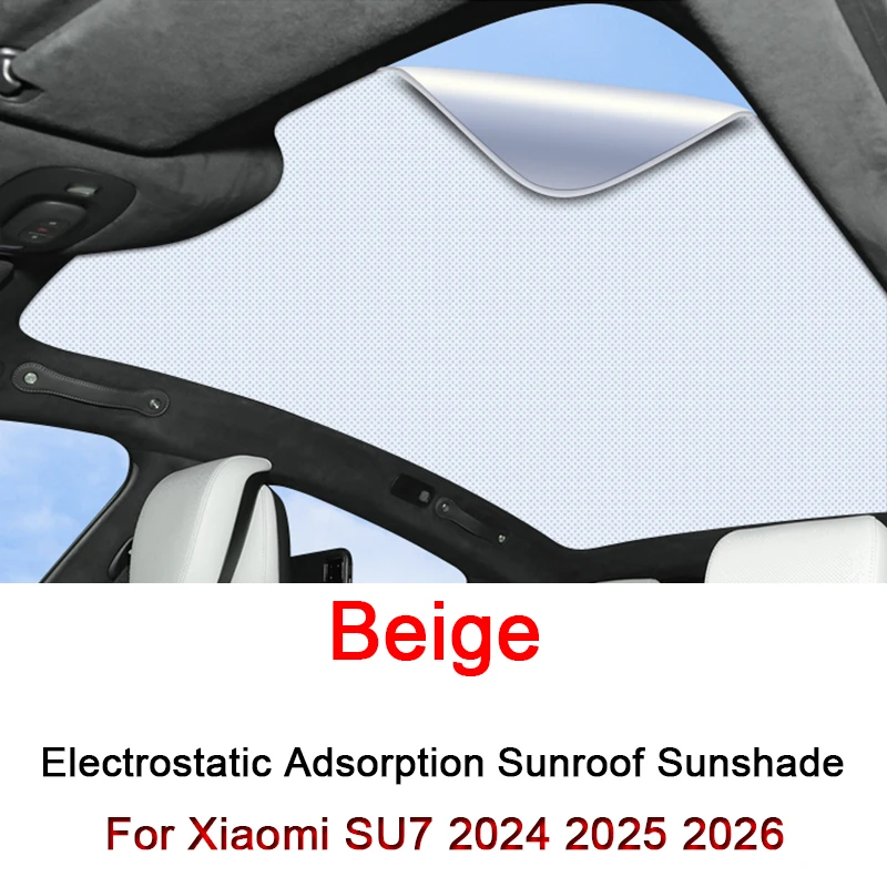 For Xiaomi SU7 2024 2025 2026 2027 Electrostatic Adsorption Car Roof Sunshade Skylight Blind Shading Windshield Sunroof Cover