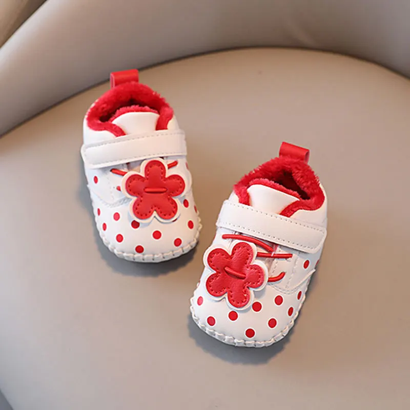 2024 Winter Children Shoes Cute Flower Soft Soled Baby Walking Shoes Comfort Lovely Antiskid Casual Infant Shoes Zapatos Bebé