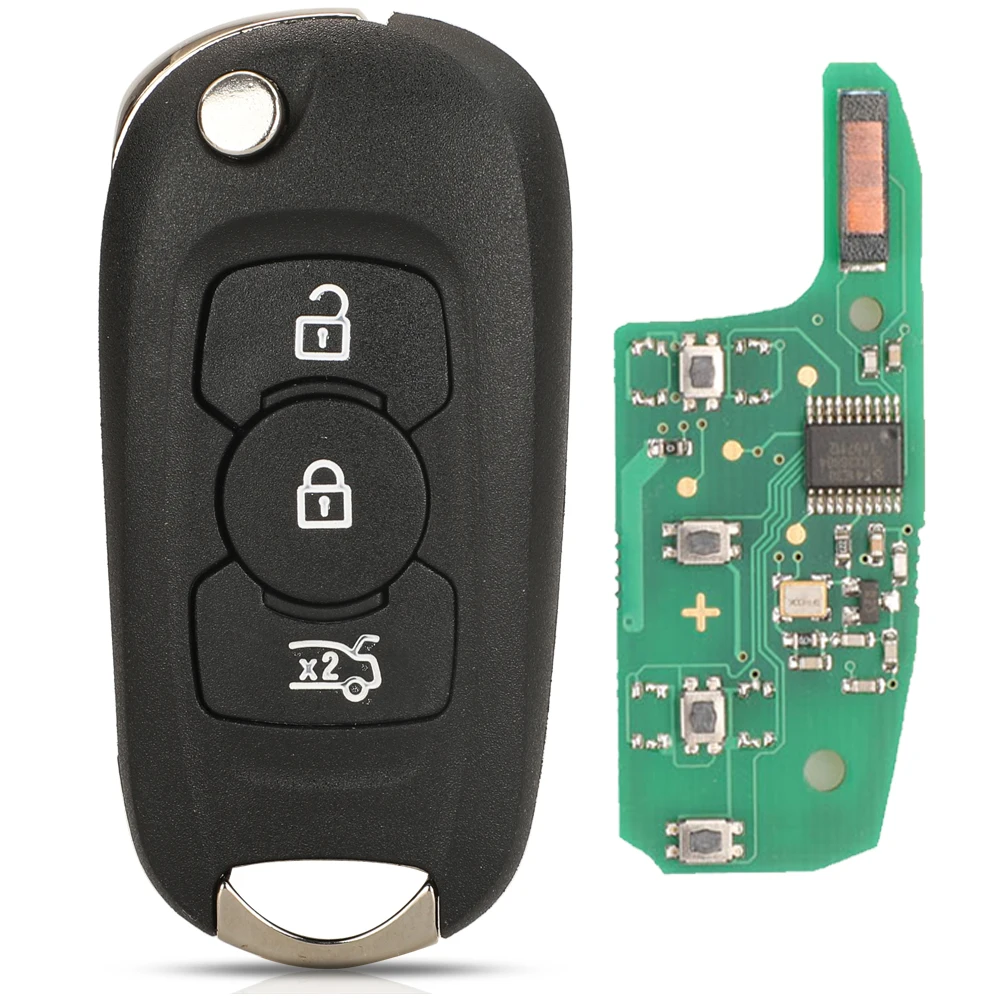 Jingyuqin Fernbedienung Flip Smart Auto Schlüssel Für Opel Vauxhall Astra K Buick Verano Excelle GT 2/3 Tasten 315/434 MHZ ID46 PCF7941E Chip